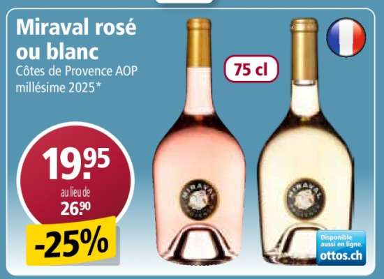 Miraval rosé ou blanc