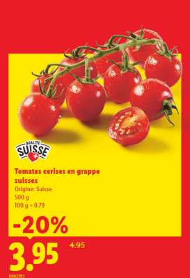 TOMATES CERISES EN GRAPPE SUISSES