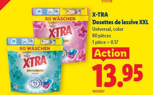 X-TRA Dosettes de lessive XXL