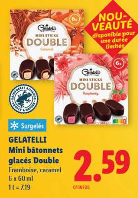 GELATELLI Mini bâtonnets glacés Double