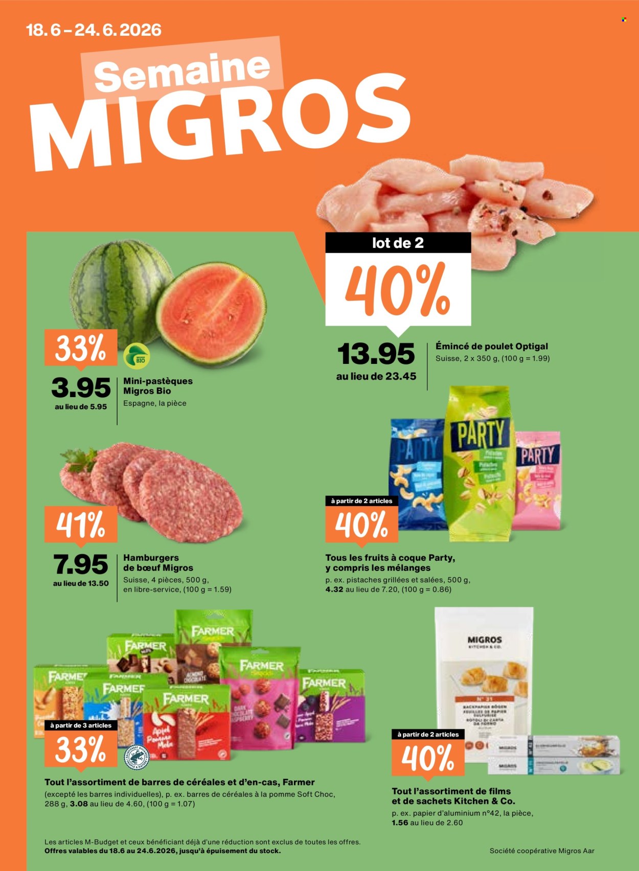 Catalogue Migros - 18.6.2026 - 24.6.2026. Page 1. Page 1