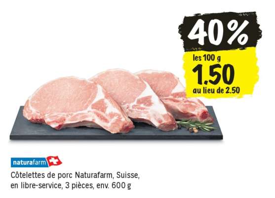 Côtelettes de porc Naturafarm