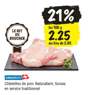Côtelettes de porc Naturafarm
