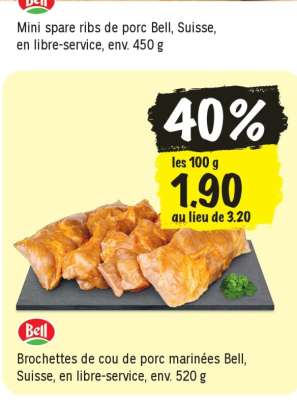 Brochettes de cou de porc marinées Bell