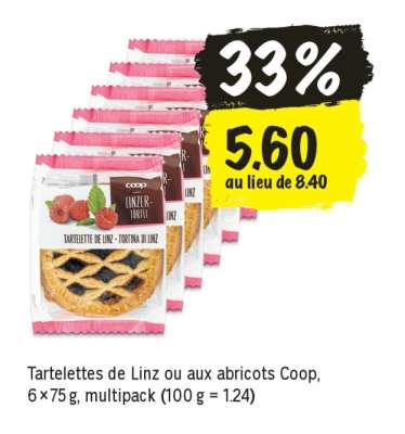 Tartelettes de Linz ou aux abricots Coop