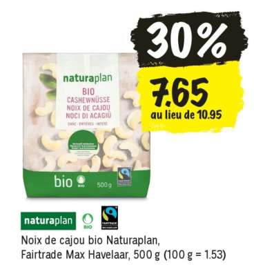 Noix de cajou bio Naturaplan