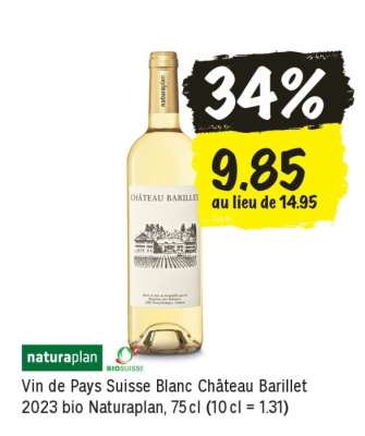 Vin de Pays Suisse Blanc Château Barillet
