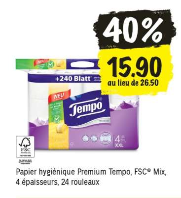 Papier hygiénique Premium Tempo