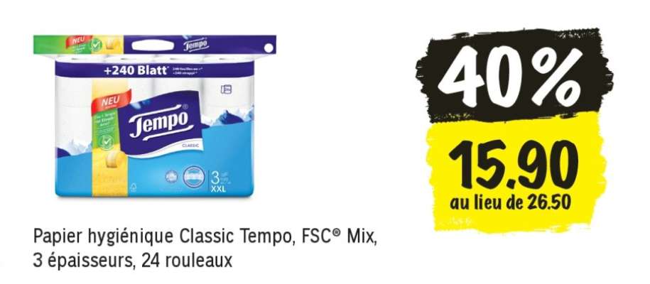 Papier hygiénique Classic Tempo