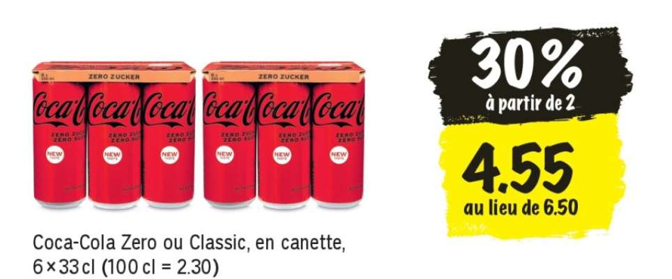 Coca-Cola Zero ou Classic, en canette