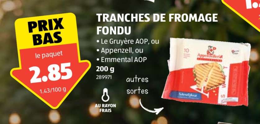 TRANCHES DE FROMAGE FONDU