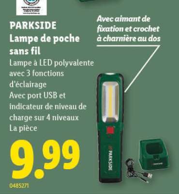 PARKSIDE Lampe de poche sans fil