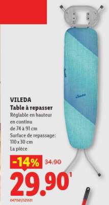VILEDA Table à repasser