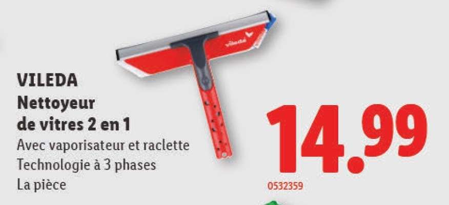 VILEDA Nettoyeur de vitres 2 en 1