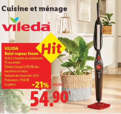 VILEDA Balai-vapeur Steam