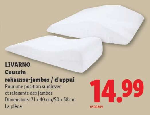 Coussin rehausse-jambes / d’appui