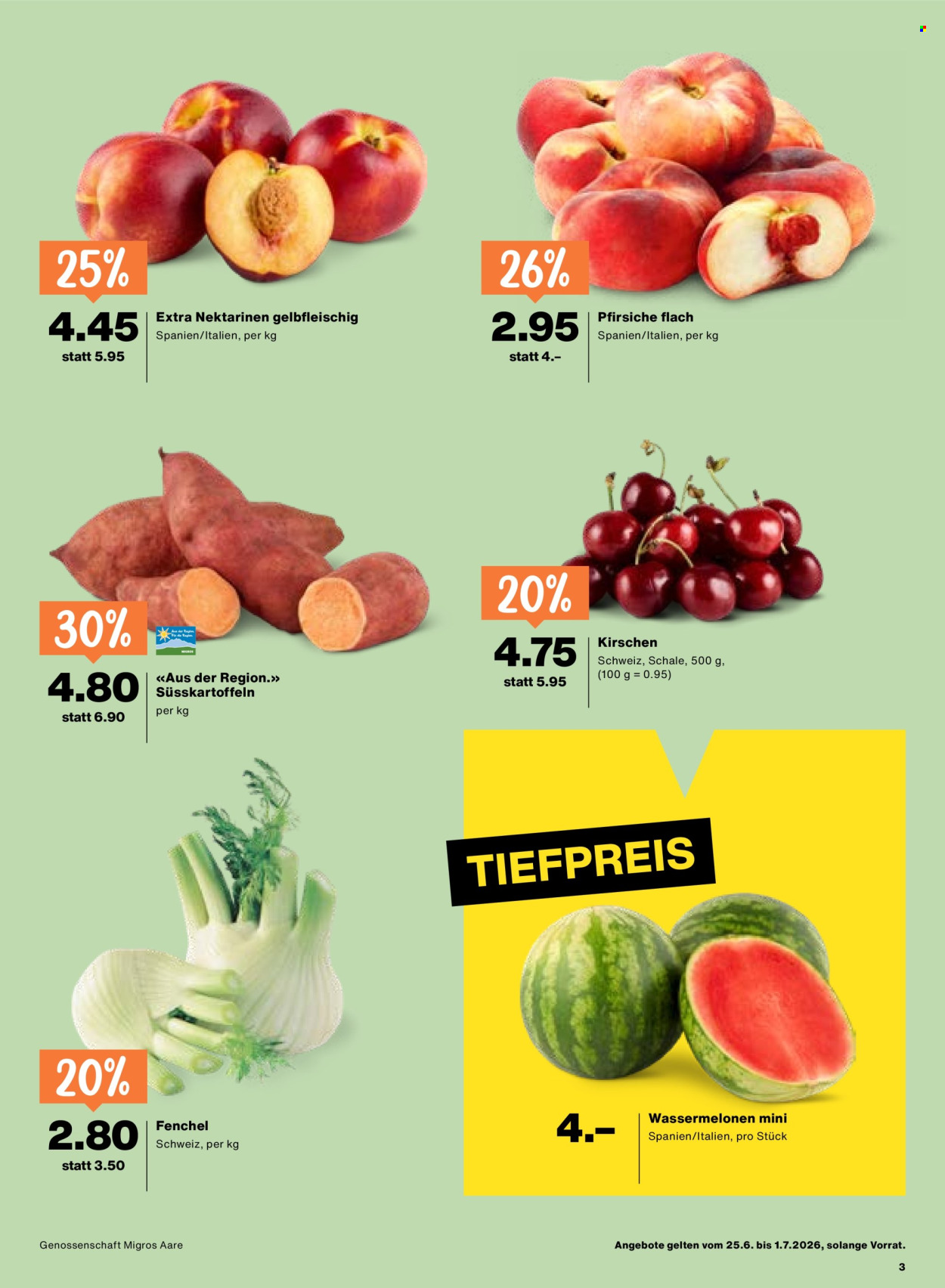 Catalogue Migros - 25.6.2026 - 1.7.2026. Page 3. Page 3