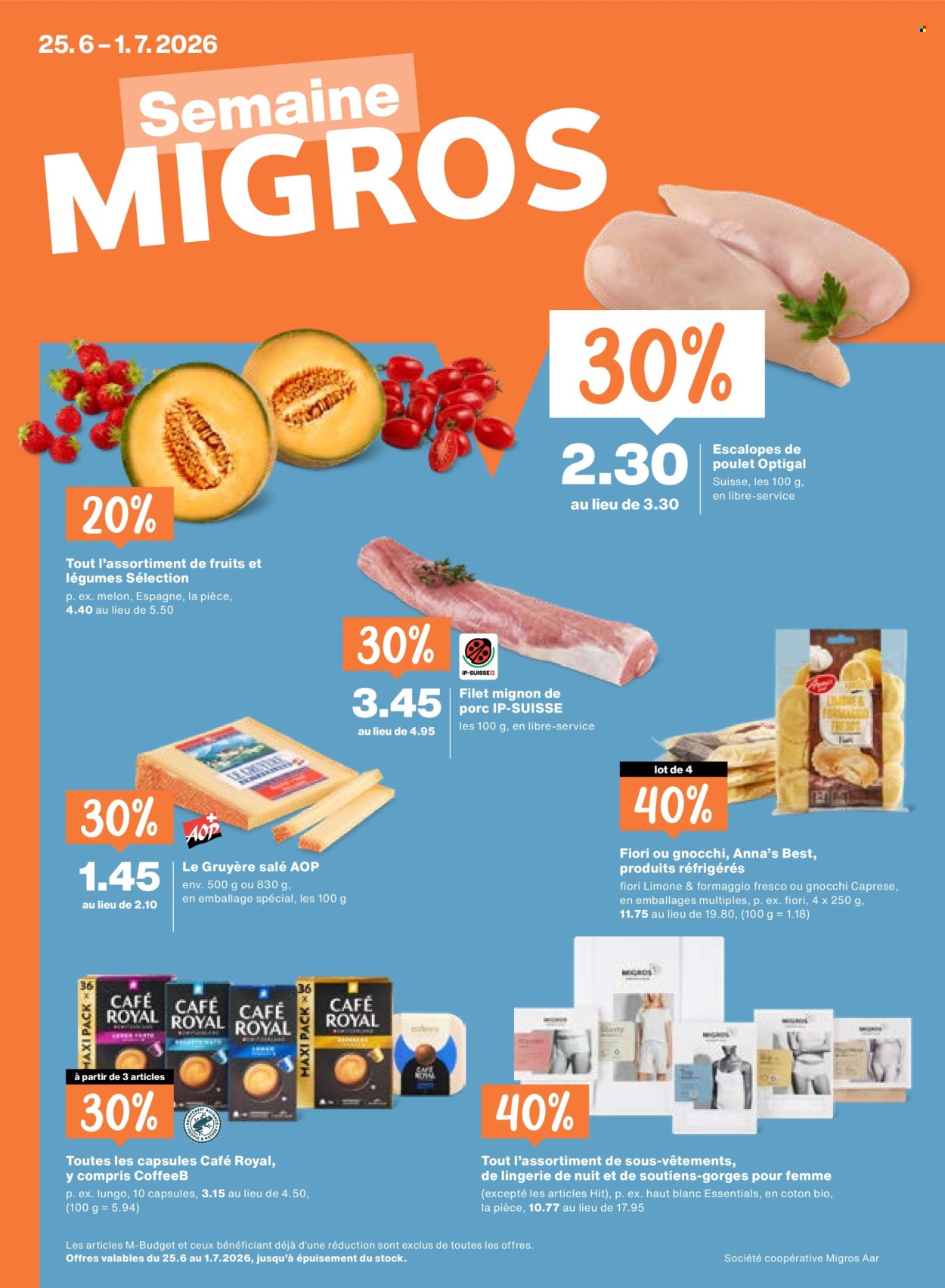 Catalogue Migros - 25.6.2026 - 1.7.2026. Page 1. Page 1
