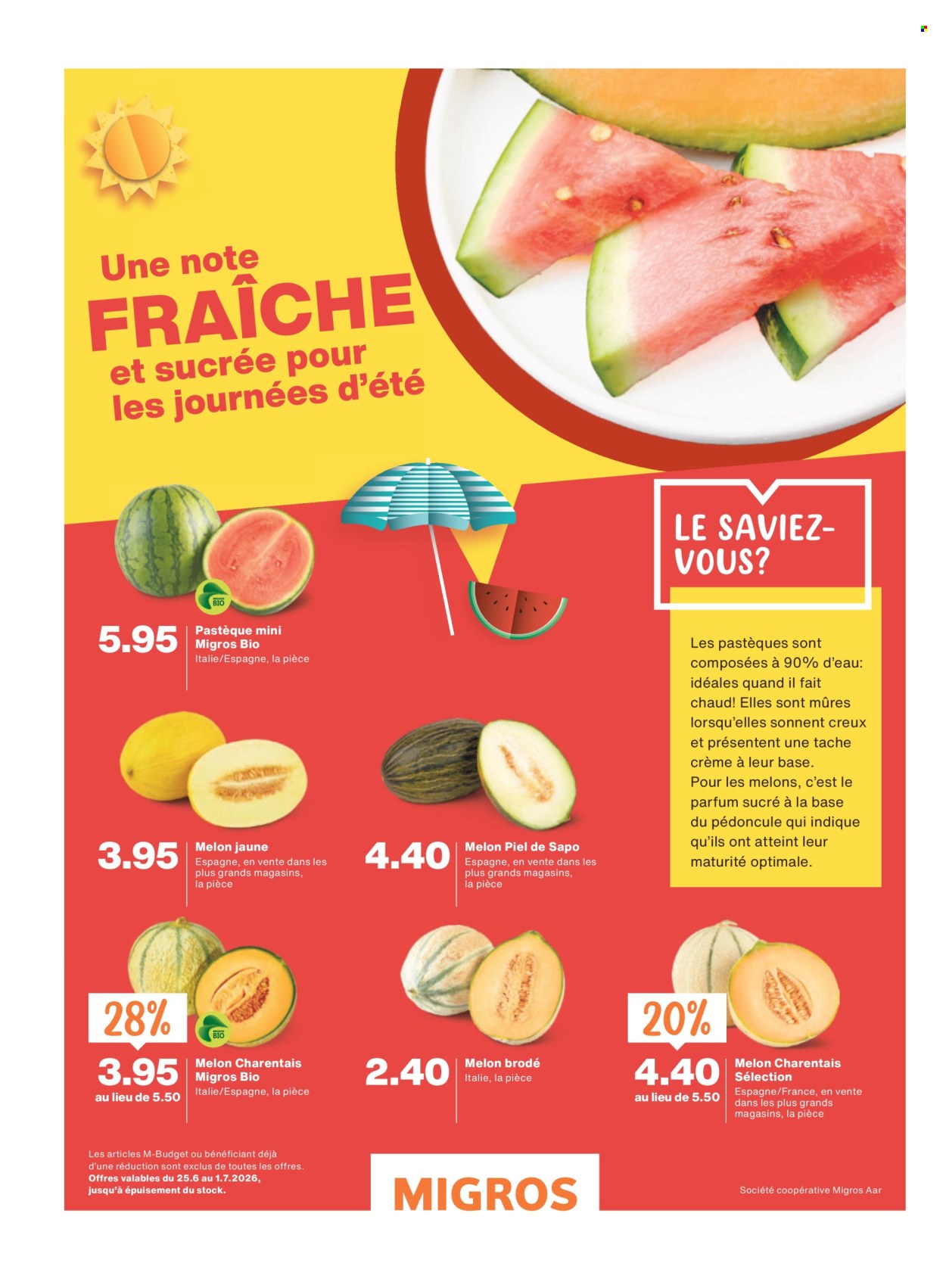 Catalogue Migros - 24.6.2026 - 1.7.2026. Page 36. Page 36
