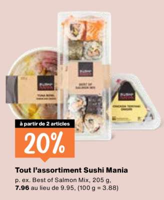 Tout l’assortiment Sushi Mania