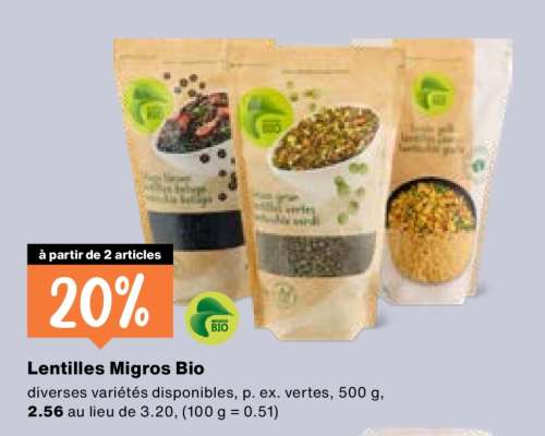 Lentilles Migros Bio