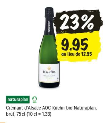 Crémant d'Alsace AOC Kuehn bio Naturaplan