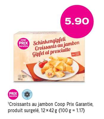 Croissants au jambon Coop Prix Garantie