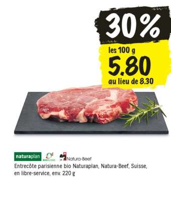 Entrecôte parisienne bio Naturaplan