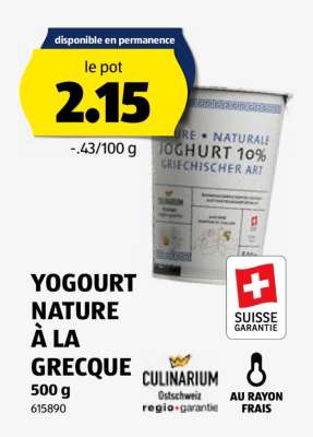 Yogourt nature à la grecque