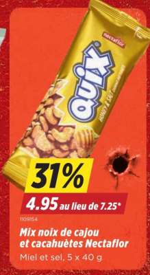 Mix noix de cajou et cacahuètes Nectaflor