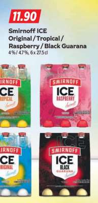 Smirnoff ICE Original / Tropical / Raspberry / Black Guarana