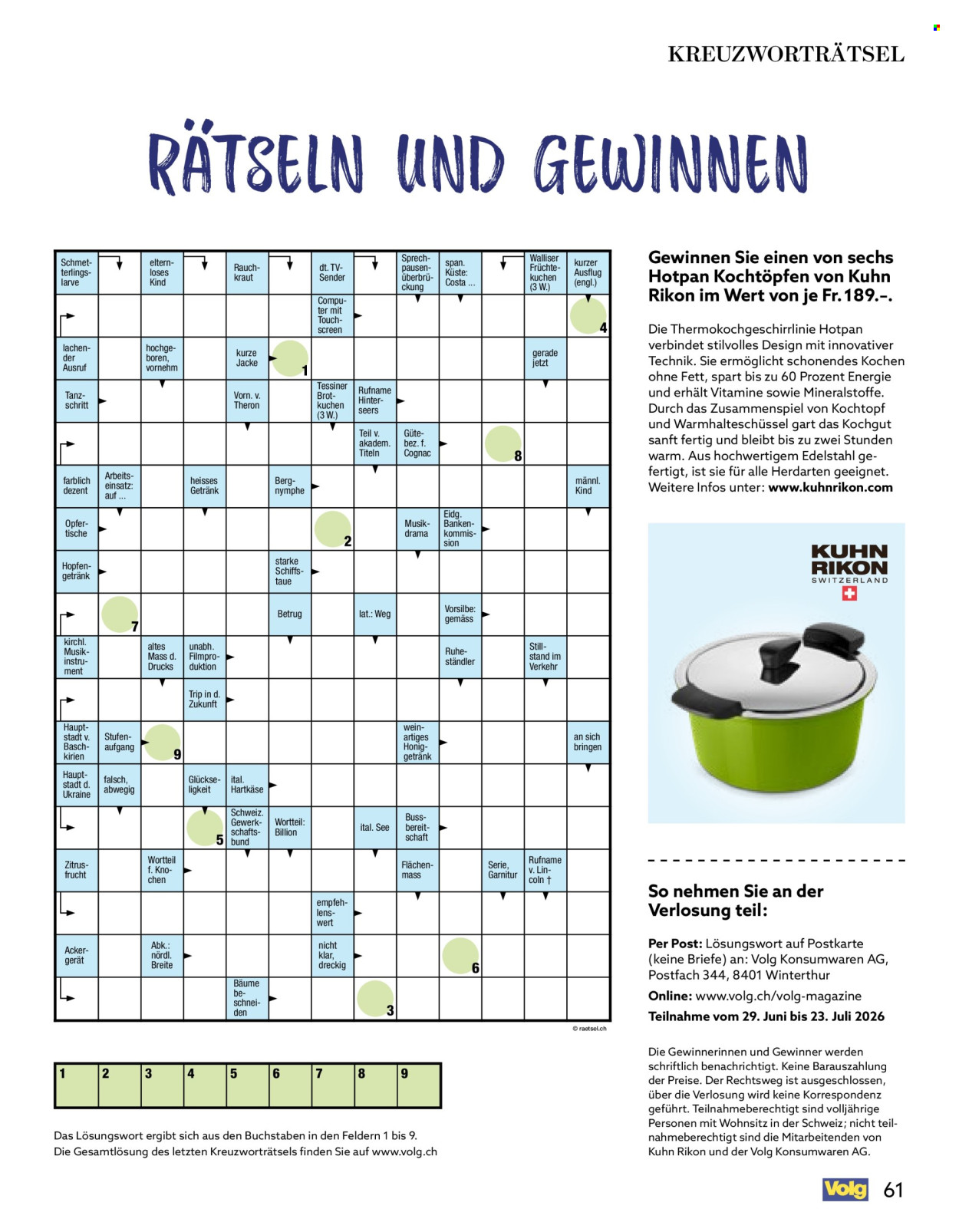 Catalogue Volg - 1.7.2026 - 31.7.2026. Page 61. Page 61