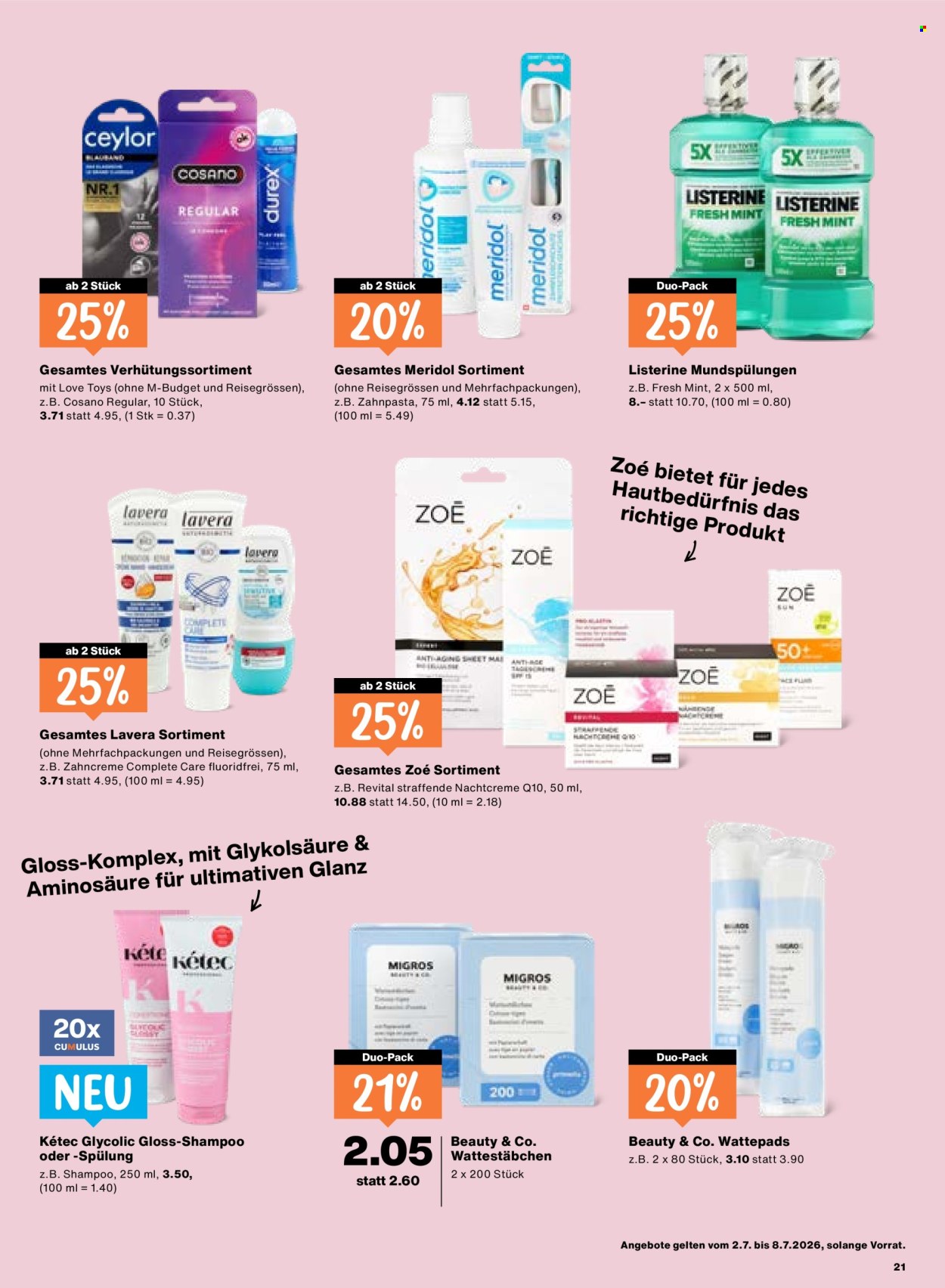 Catalogue Migros - 2.7.2026 - 8.7.2026. Page 21. Page 21