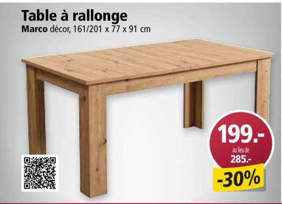 Table à rallonge