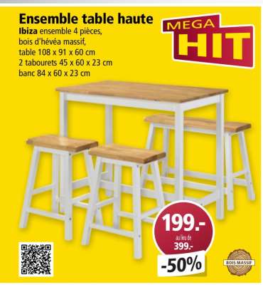 Ensemble table haute