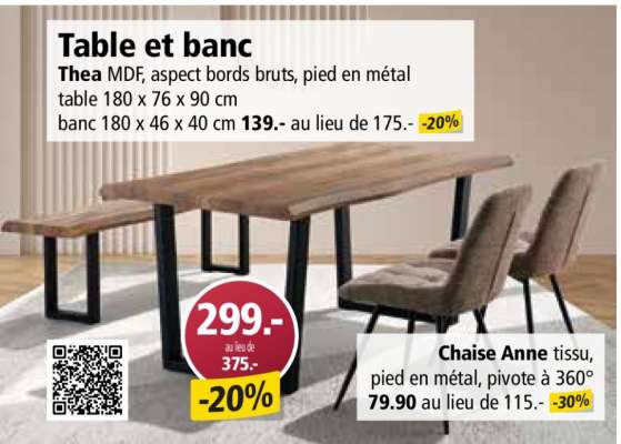 Table et banc