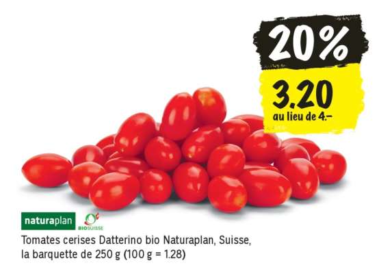 Tomates cerises Datterino bio Naturaplan
