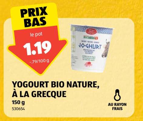 YOGOURT BIO NATURE À LA GRECQUE