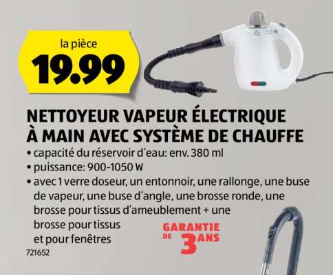 NETTOYEUR VAPEUR ÉLECTRIQUE À MAIN AVEC SYSTÈME DE CHAUFFE