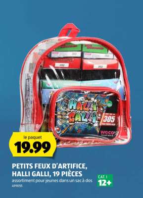 PETITS FEUX D’ARTIFICE, HALLI GALLI, 19 PIÈCES