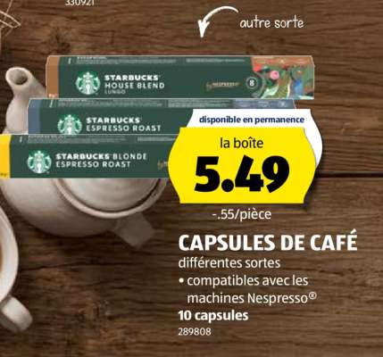 CAPSULES DE CAFÉ