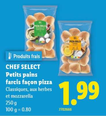CHEF SELECT Petits pains farcis façon pizza