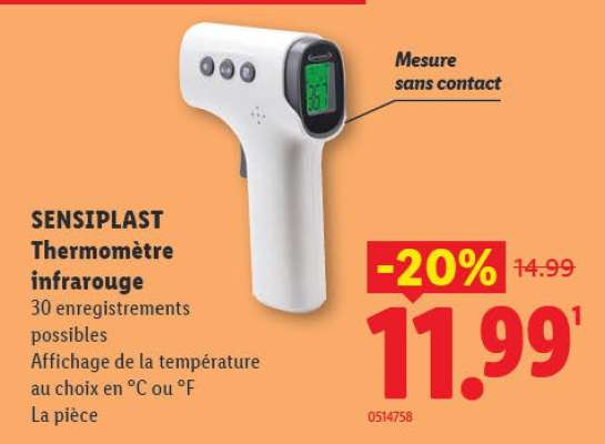 SENSIPLAST Thermomètre infrarouge