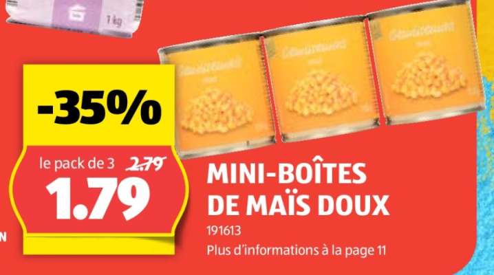 MINI-BOÎTES DE MAÏS DOUX