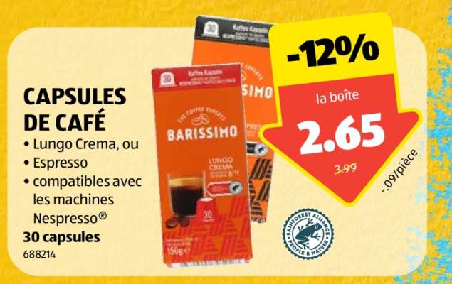 CAPSULES DE CAFÉ
