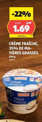 CRÈME FRAÎCHE, 35% DE MATIÈRES GRASSES