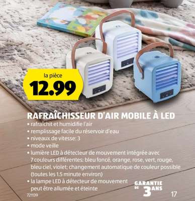 RAFRAÎCHISSEUR D’AIR MOBILE À LED