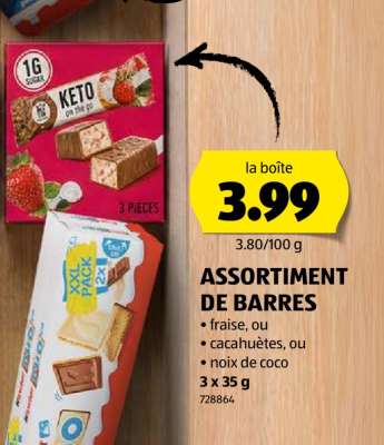 ASSORTIMENT DE BARRES