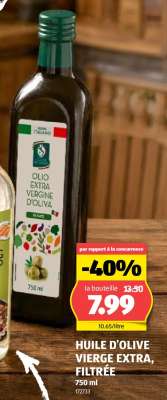 HUILE D'OLIVE VIERGE EXTRA, FILTRÉE