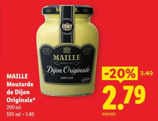 MAILLE Moutarde de Dijon Originale